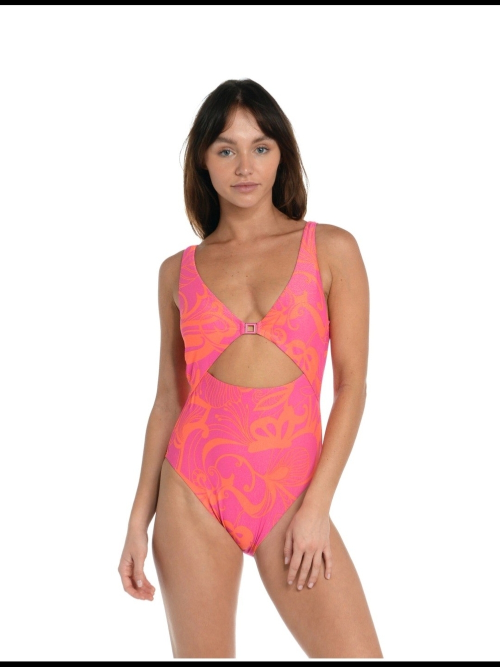 Sunshine79 All A Flutter Open Keyhole Midriff Shimmer One Piece Swimsuit Size 6